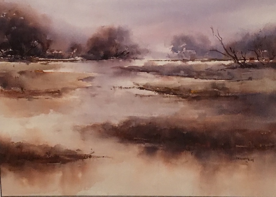 Bernadette Parsons | Love of Wetlands| watercolour  62 x 52 cm  | McAtamney Gallery and Design Store | Geraldine NZ